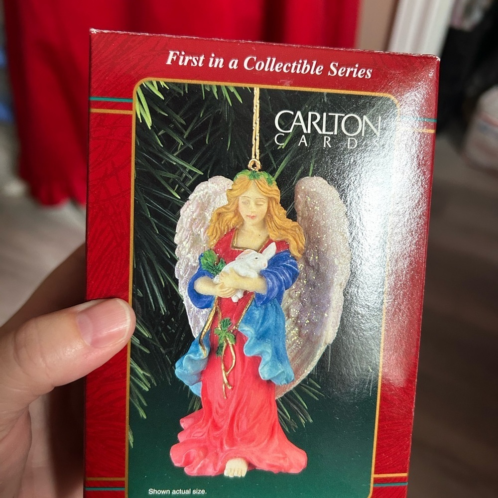 🔥$2 Carlton Cards Angel Ornament - Red and Blue with Gold Accents 😇 - Picture 2 of 7